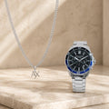 Armani Exchange Stainless Steel Chronograph Watch & Necklace Set
