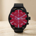 Diesel Black Chronograph Watch, Red Dial