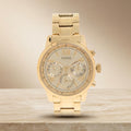 Guess Gold Chronograph Watch, Roman Numeral Dial