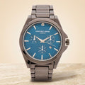 Geoffrey Beene Gunmetal & Blue Chronograph Watch