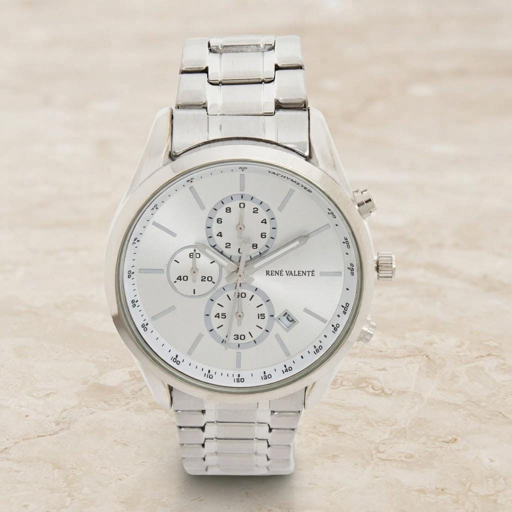 Rene Valente Silver Chronograph Watch