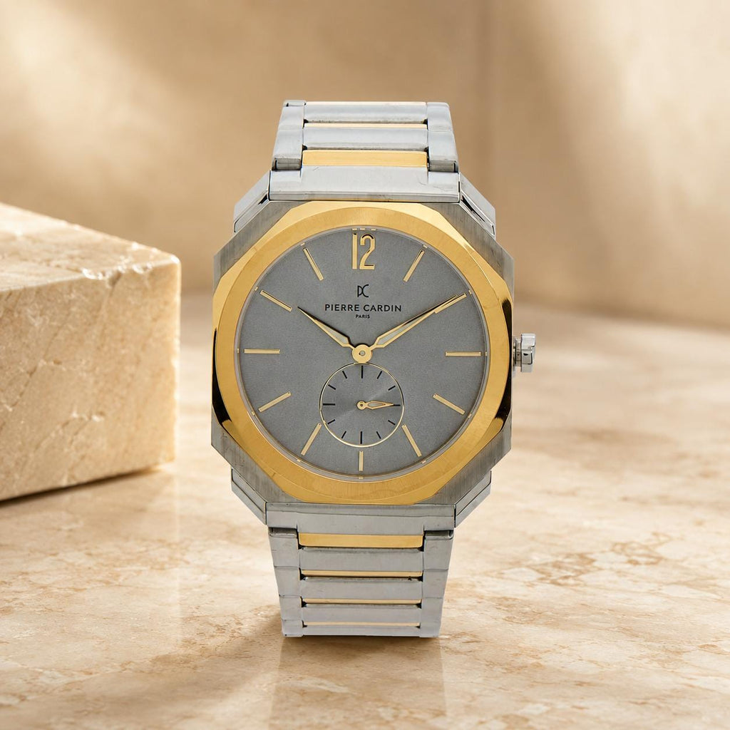 Pierre Cardin Gold Tone & Stainless Steel Louvre Octo Watch