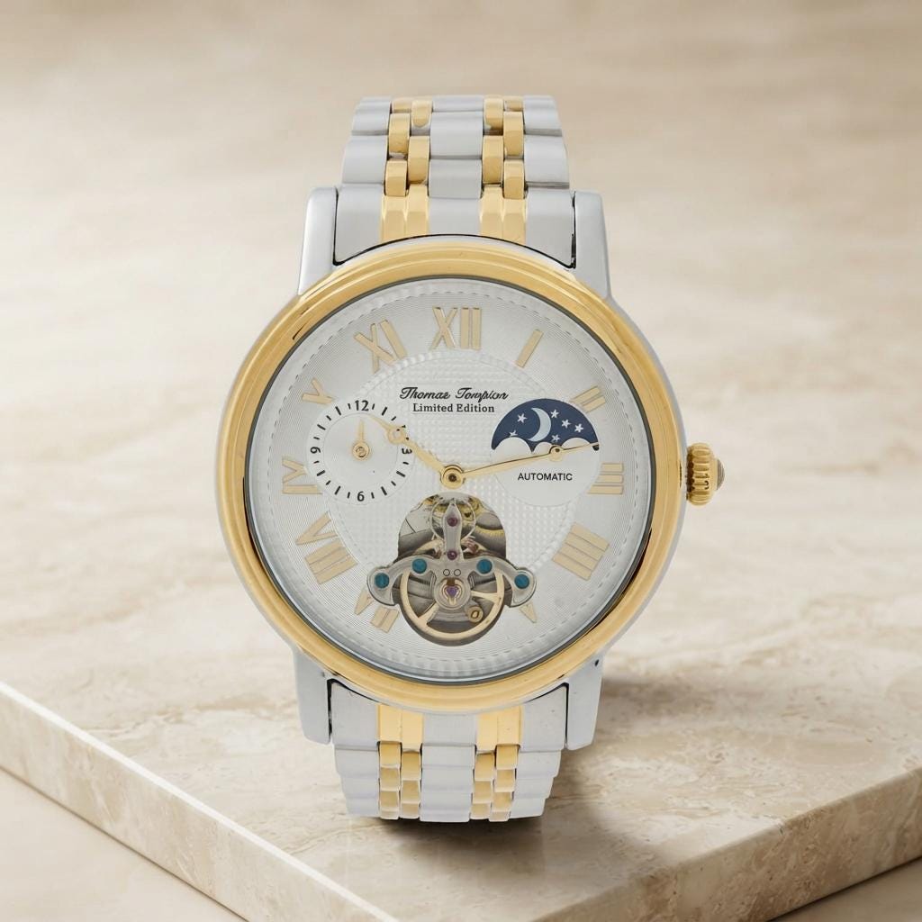 Thomas Tompion Automatic Watch, Two-Tone Stainless Steel