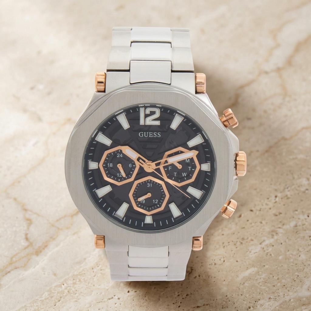 Guess Silver & Rose Gold Chronograph Watch