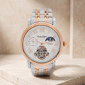 Thomas Tompion Silver & Rose Gold Tone Automatic Chronograph Watch