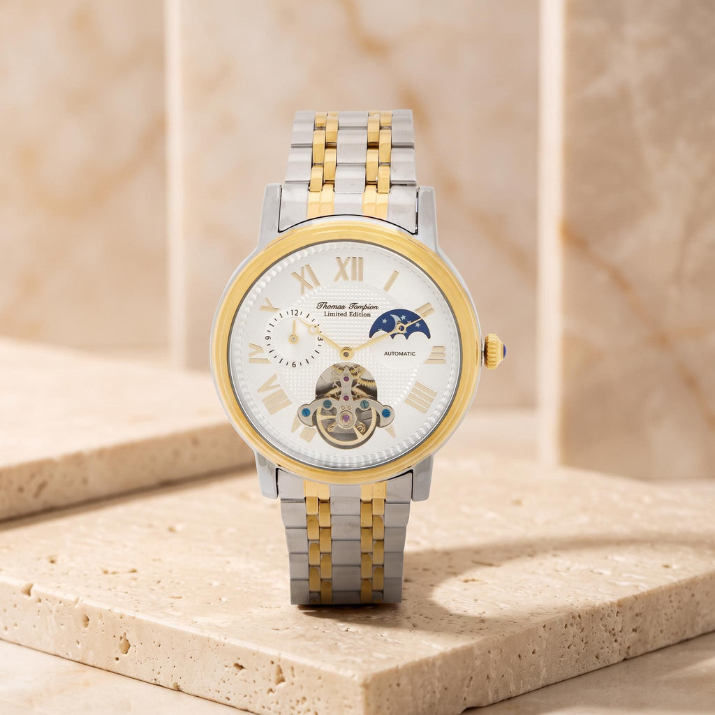 Thomas Tompion Two Tone London Automatic Skeleton Watch