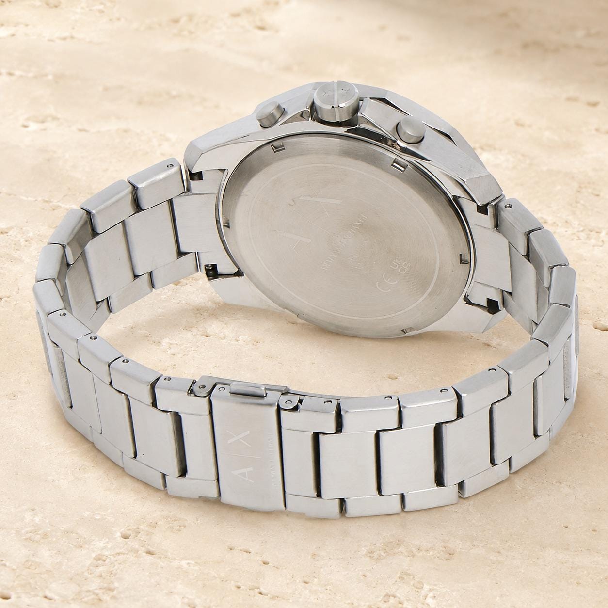 Armani Exchange Stainless Steel Chronograph Watch & Necklace Set