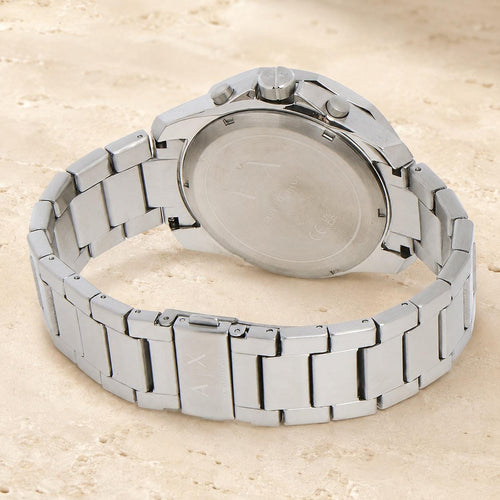 Armani Exchange Stainless Steel Chronograph Watch & Necklace Set