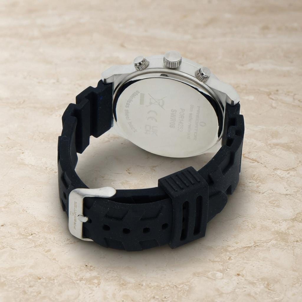Predator Dark Blue & Silver Tone Classic Chronograph Watch