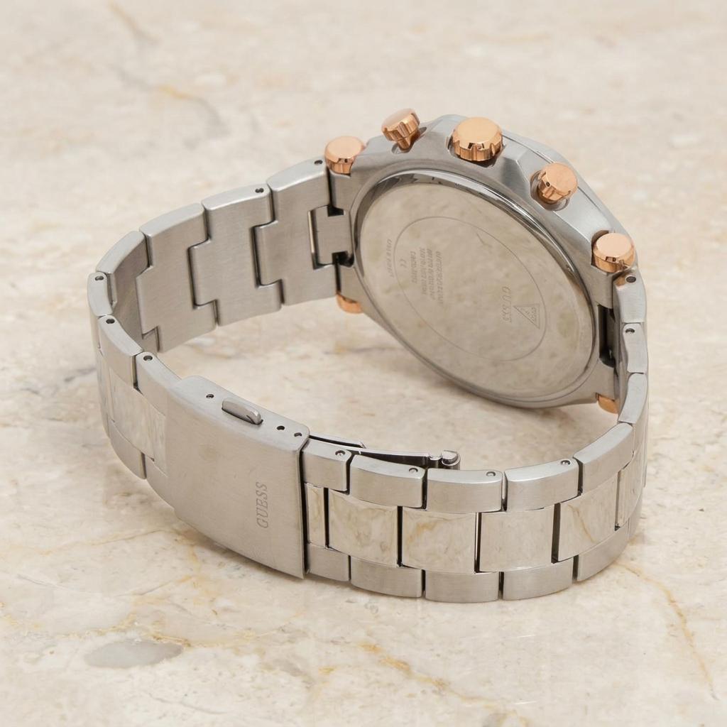 Guess Silver & Rose Gold Chronograph Watch