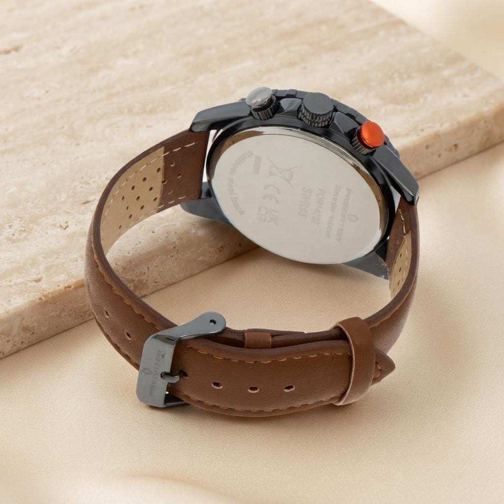 Predator Brown Leather Chronograph Watch