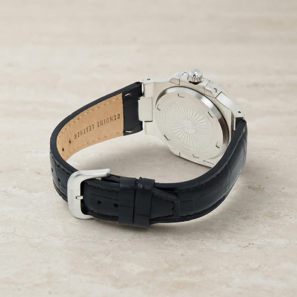 Roberto Cavalli Black Leather Watch