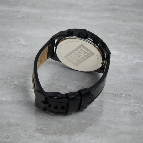Diesel Black Chronograph Watch, Black & Red Dial