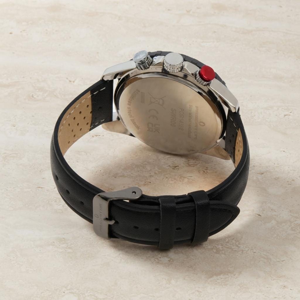 Predator Black & Silver Chronograph Watch