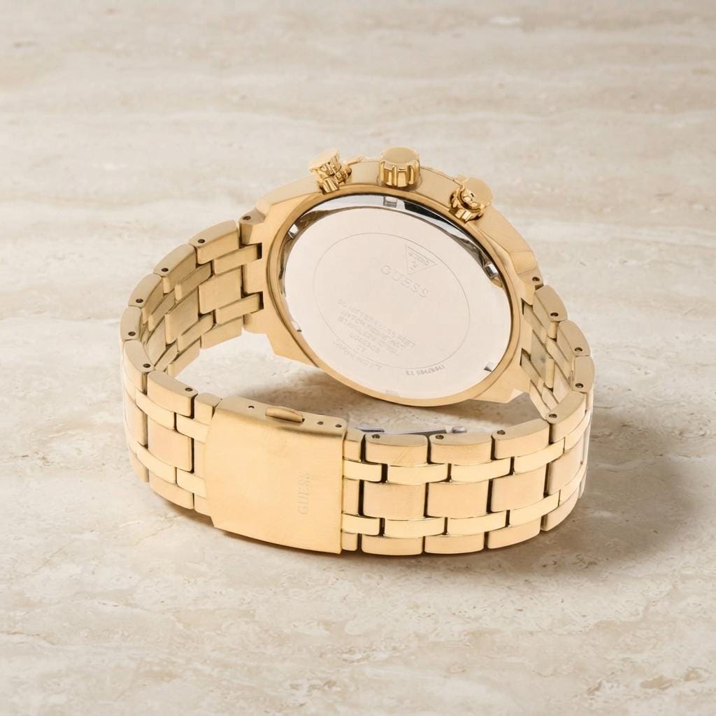 Guess Gold Chronograph Watch, Stainless Steel Link Bracelet