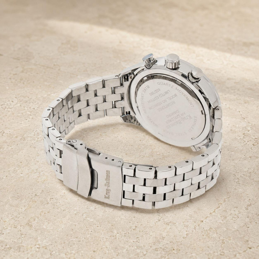 Krug-Baumen Stainless Steel Air Explorer Diamond Chronograph Watch
