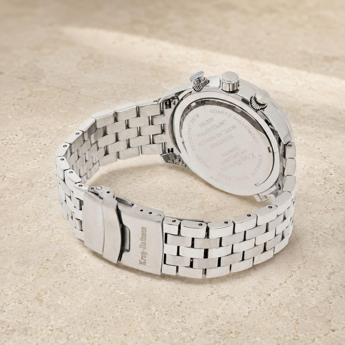 Krug-Baumen Stainless Steel Air Explorer Diamond Chronograph Watch