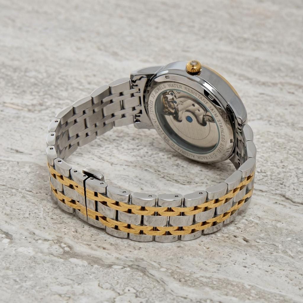 Thomas Tompion Two Tone London Automatic Skeleton Watch