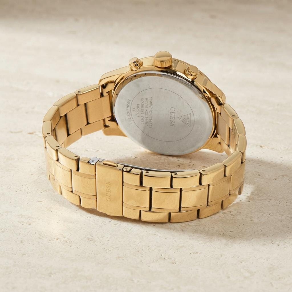 Guess Gold Chronograph Watch, Roman Numeral Dial