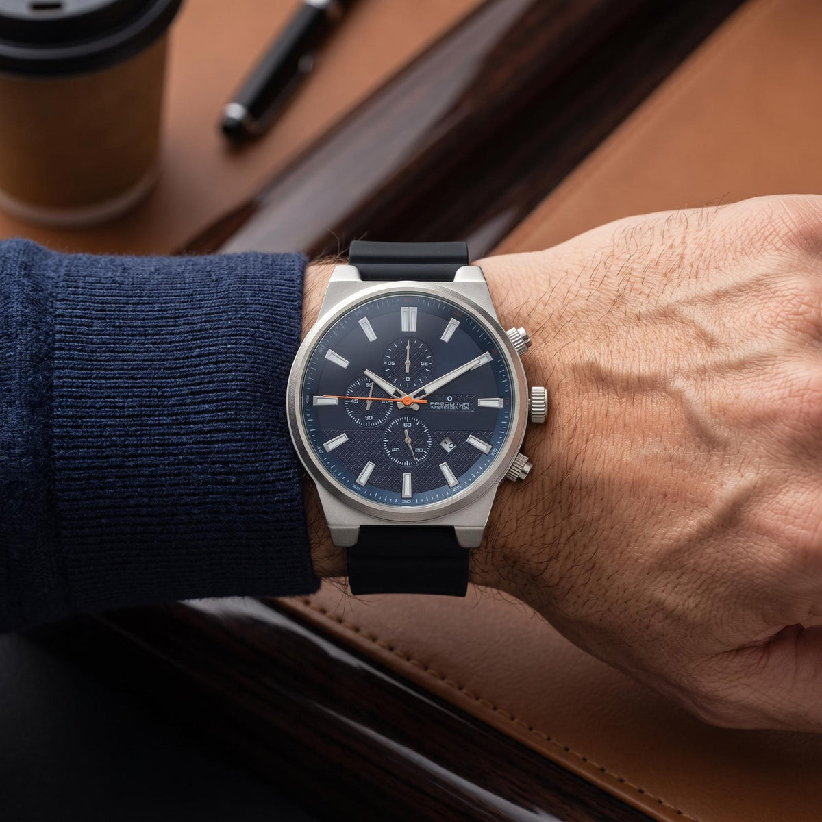 Predator Dark Blue & Silver Tone Classic Chronograph Watch