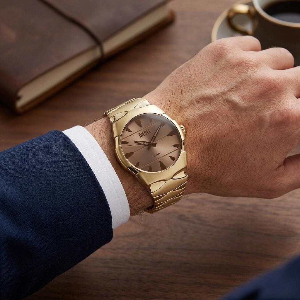 Diesel Gold Tone D Sruptor Metamorph Watch