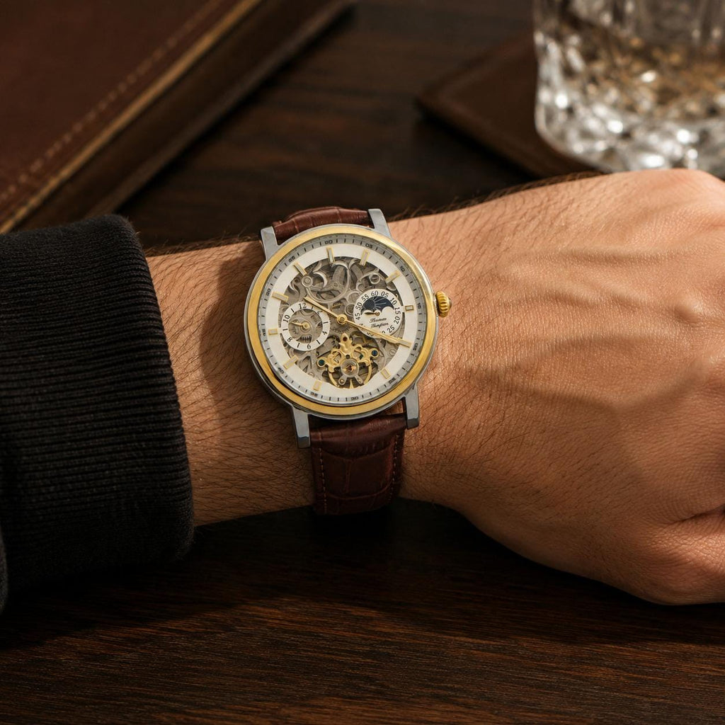 Thomas Tompion Brown Leather Cambridge Automatic Watch