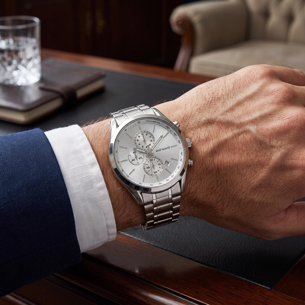 Rene Valente Silver Chronograph Watch