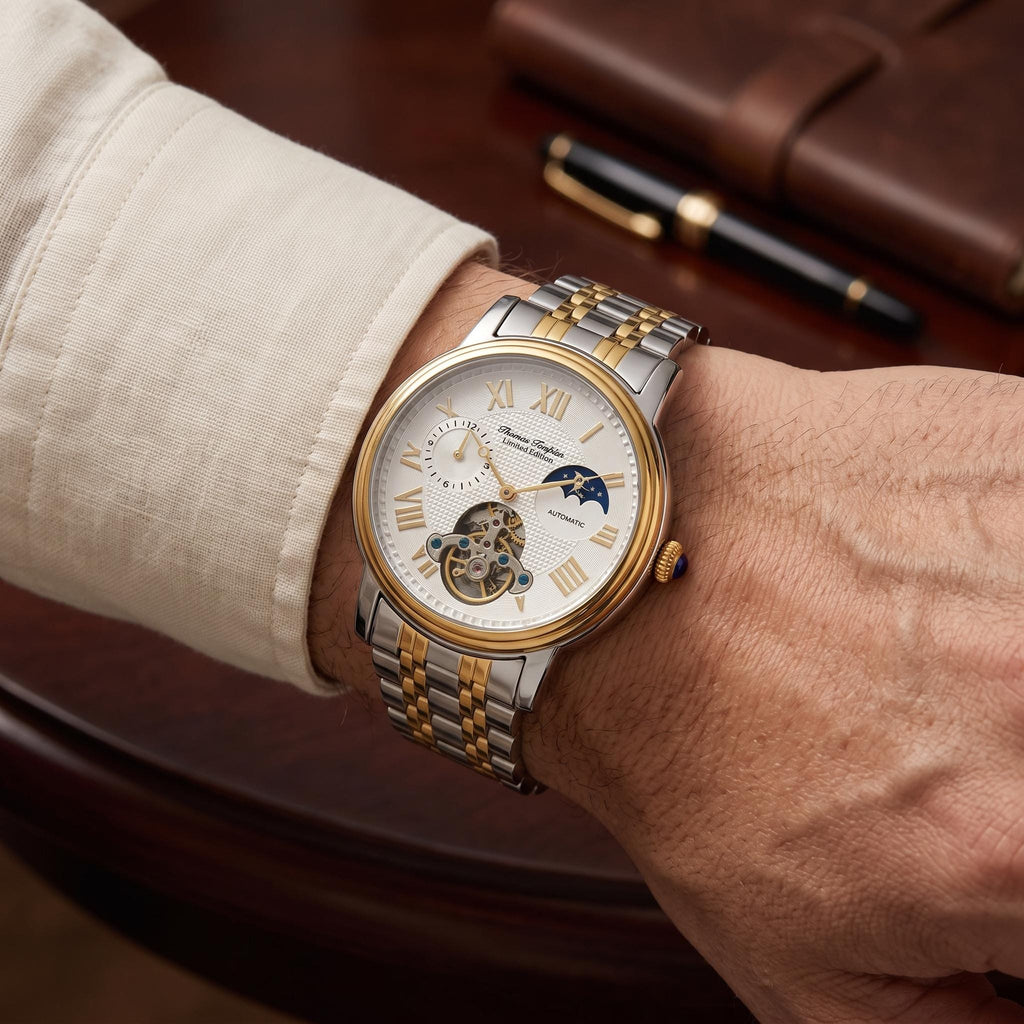 Thomas Tompion Two Tone London Automatic Skeleton Watch