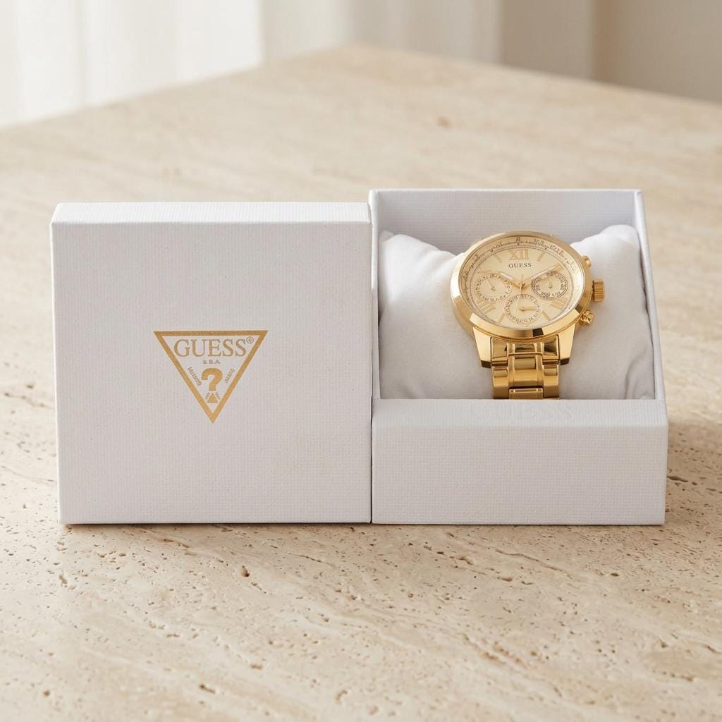 Guess Gold Chronograph Watch, Roman Numeral Dial
