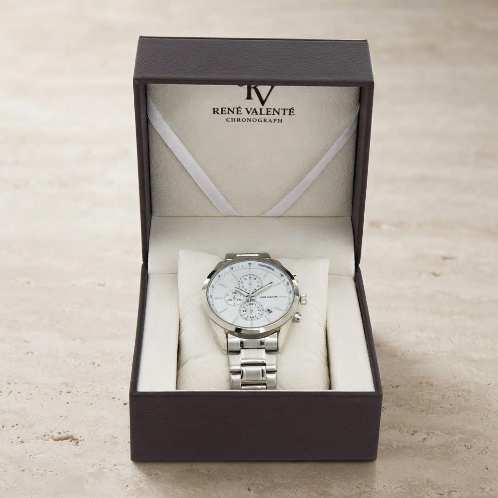 Rene Valente Silver Chronograph Watch