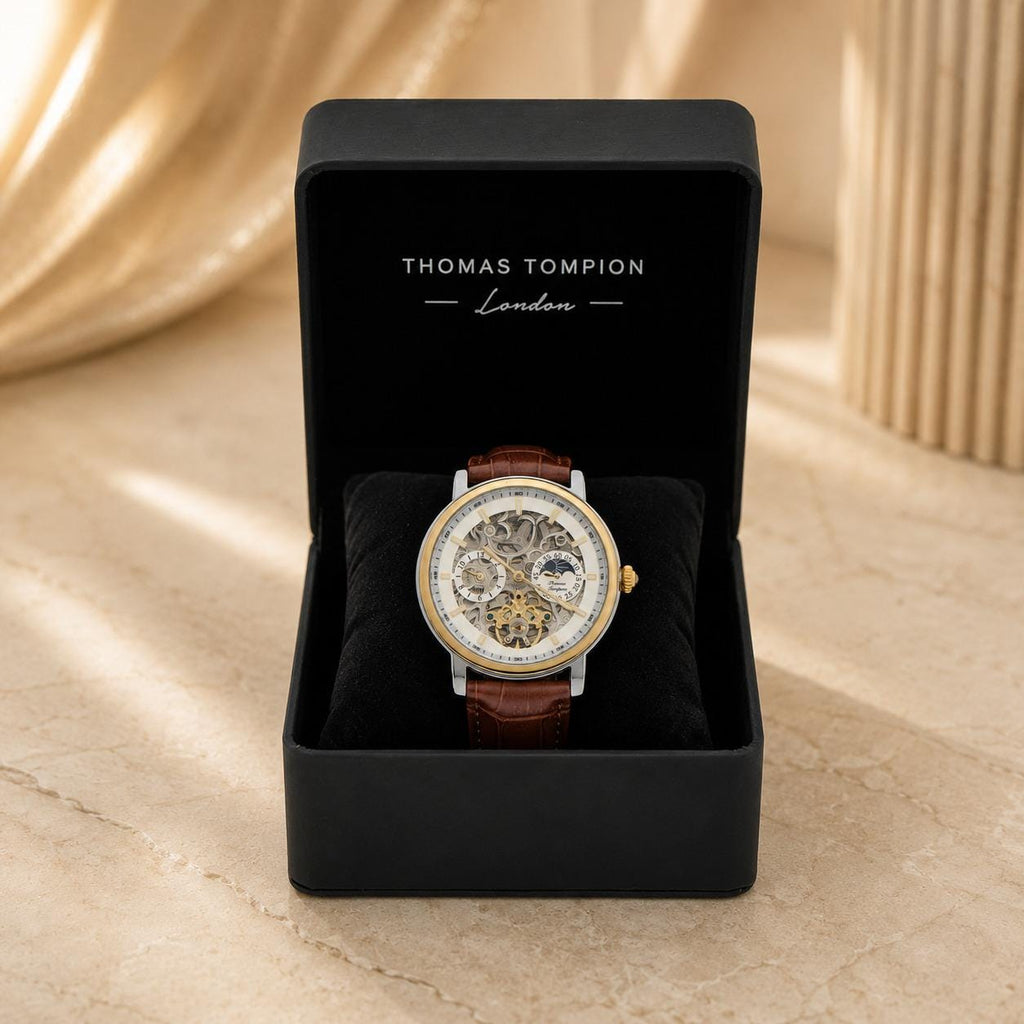 Thomas Tompion Brown Leather Cambridge Automatic Watch