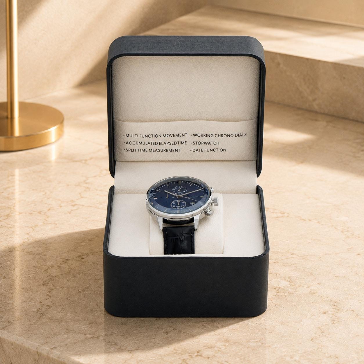 Christin Lars Brown Stainless Steel Chronograph Watch