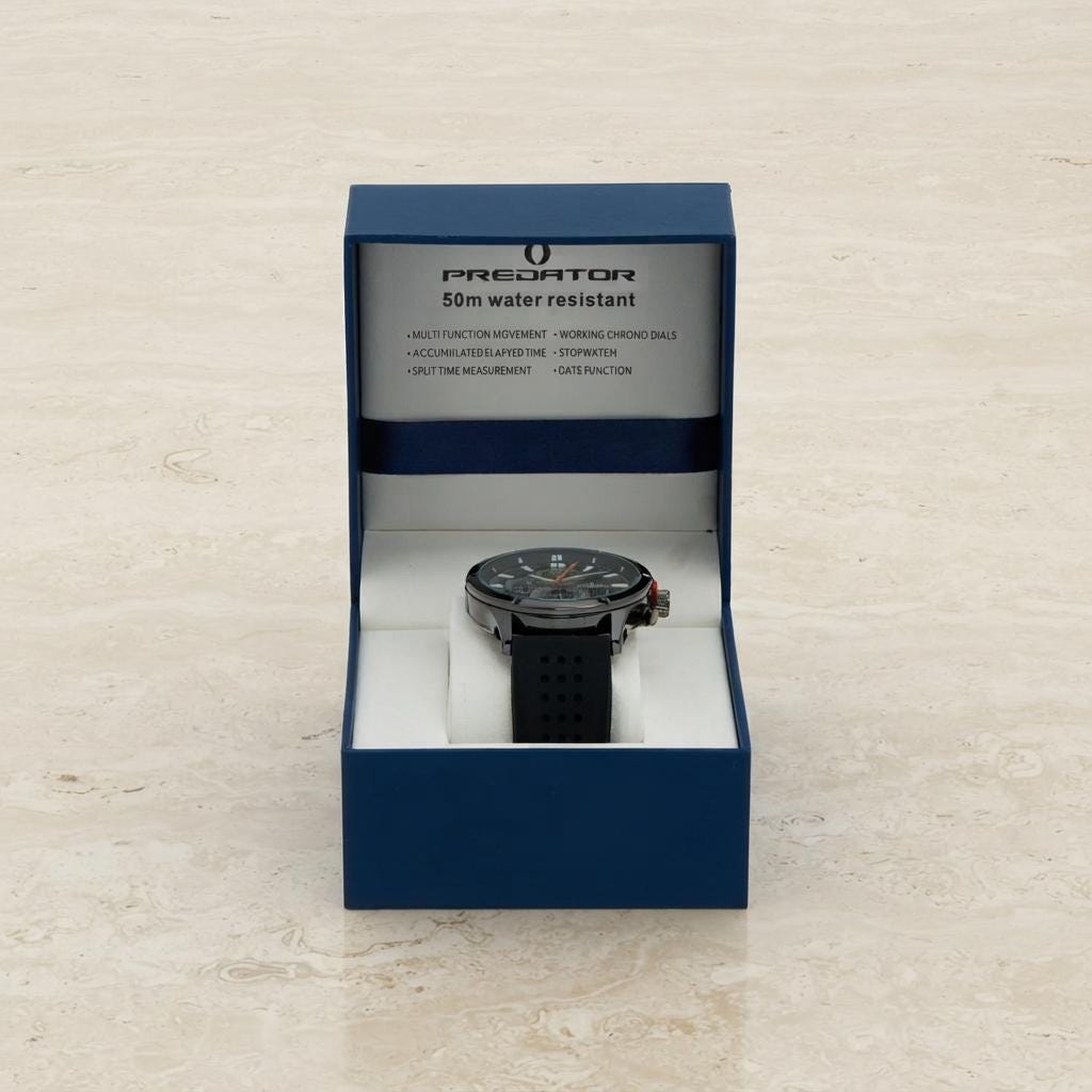 Predator Black Sports Chronograph Watch