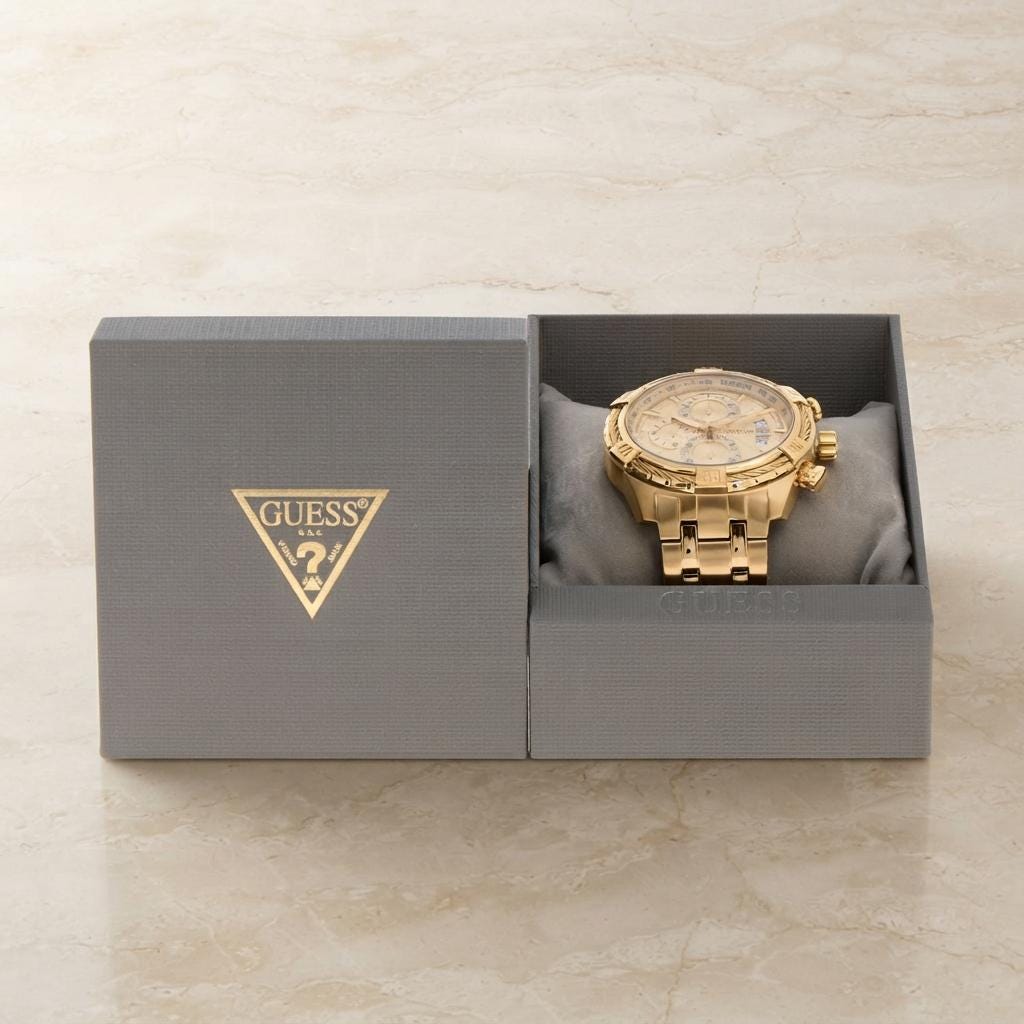 Guess Gold Chronograph Watch, Stainless Steel Link Bracelet