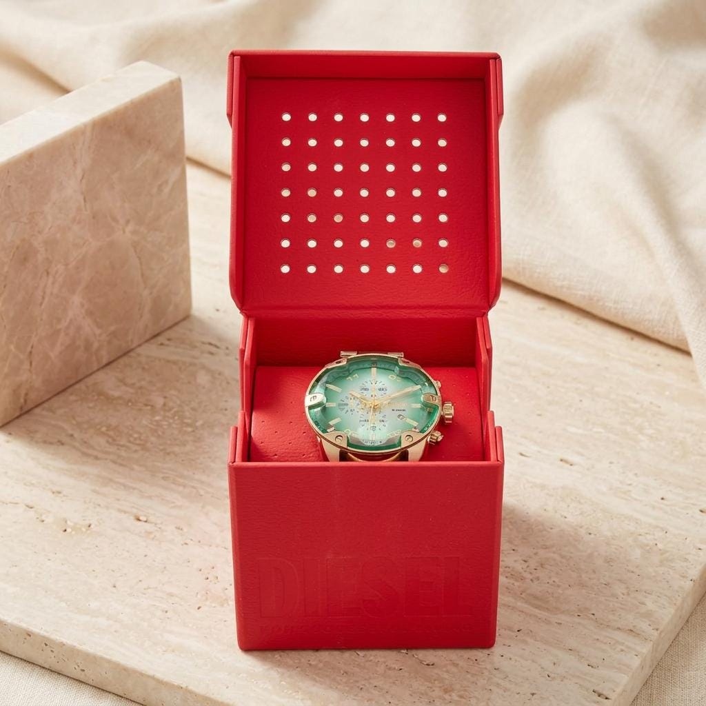 Diesel Green & Gold Chronograph Watch