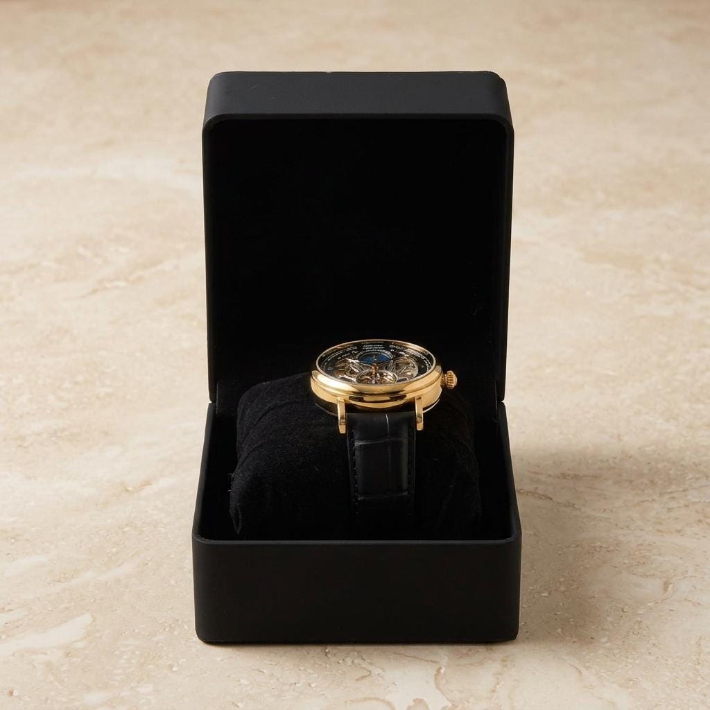 Thomas Tompion Black & Gold Tone Observatory Watch