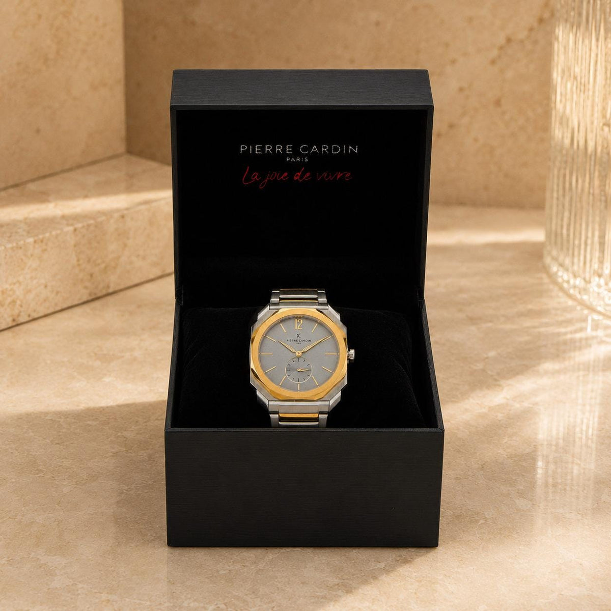 Pierre Cardin Gold Tone & Stainless Steel Louvre Octo Watch