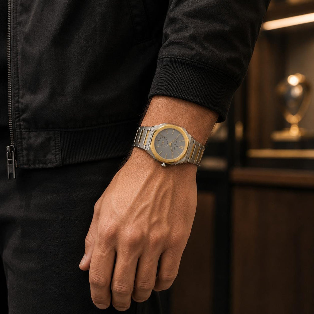Pierre Cardin Gold Tone & Stainless Steel Louvre Octo Watch