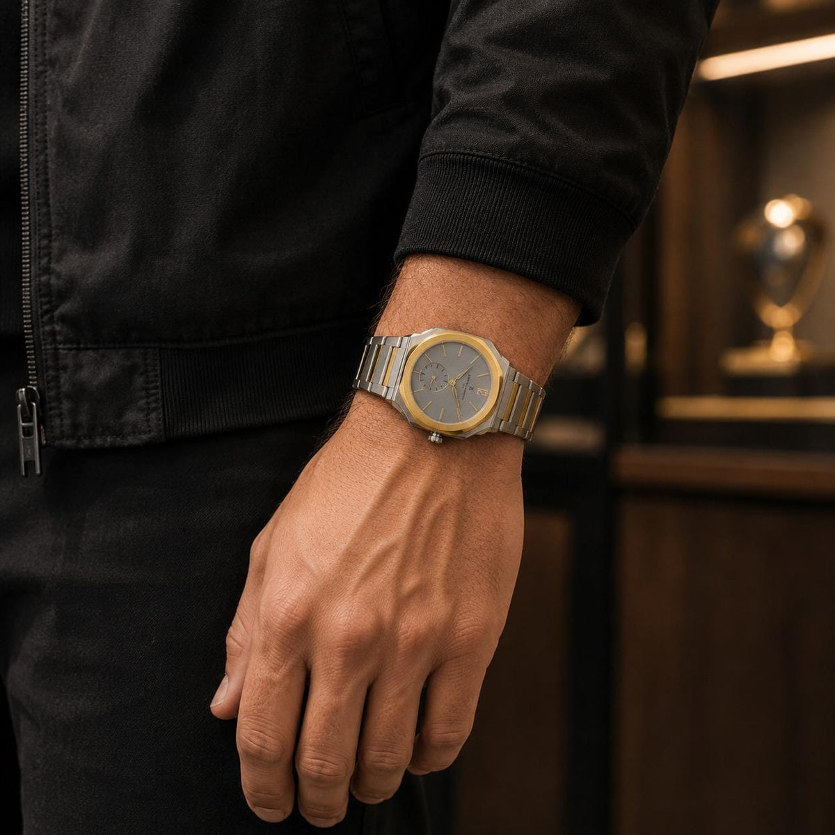 Pierre Cardin Gold Tone & Stainless Steel Louvre Octo Watch