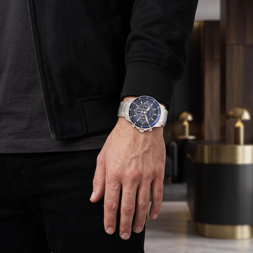 Guess Blue & Silver Chronograph Watch