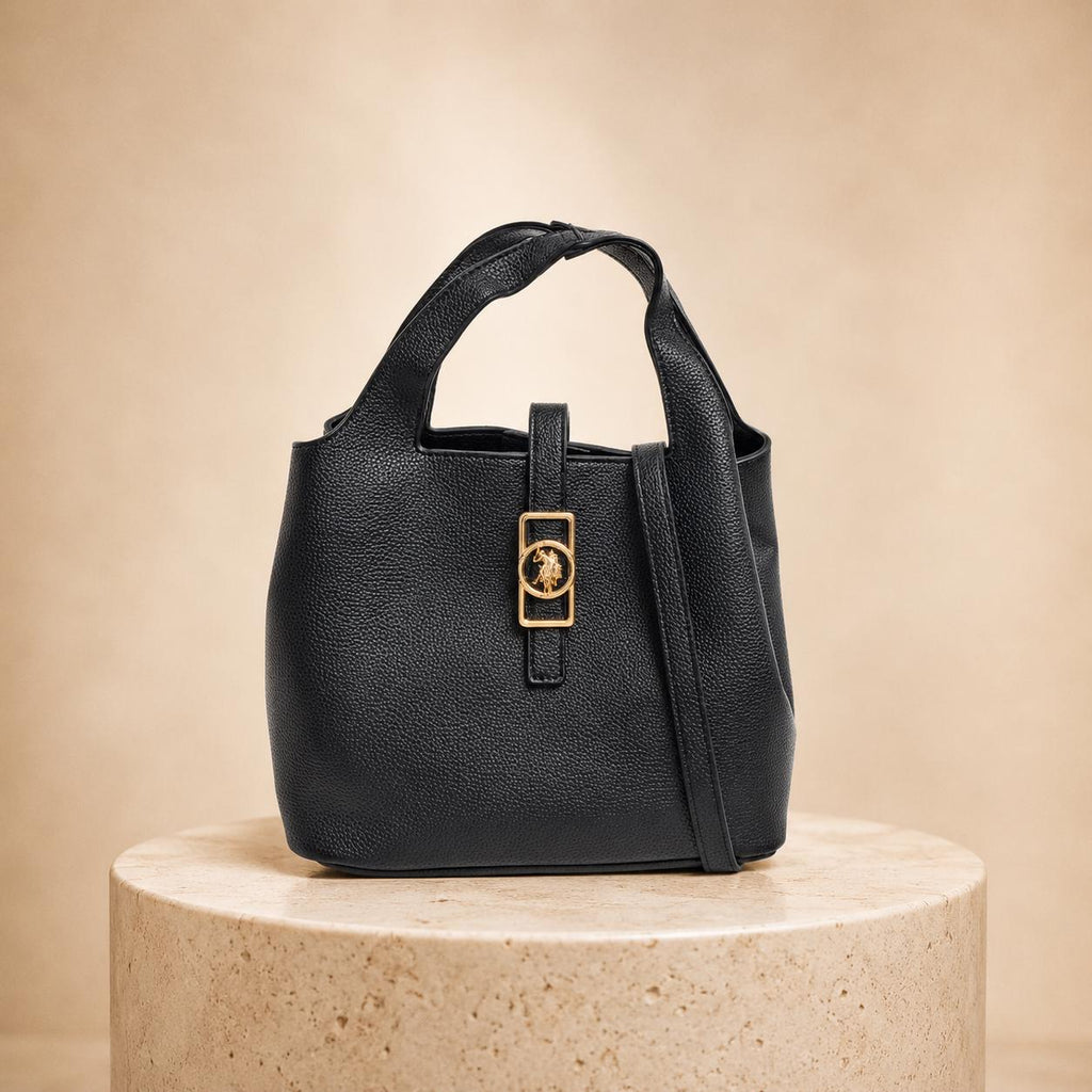 U.S. Polo Assn. Black Pebbled Bucket Handback