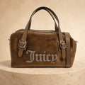 Juicy Couture Brown Velour Embellished Grab Bag