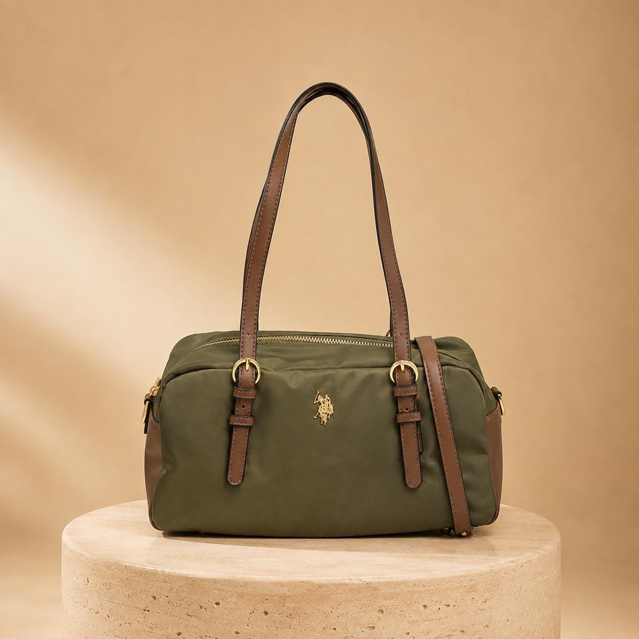 U.S. Polo Assn. Khaki Shoulder Bowling Bag