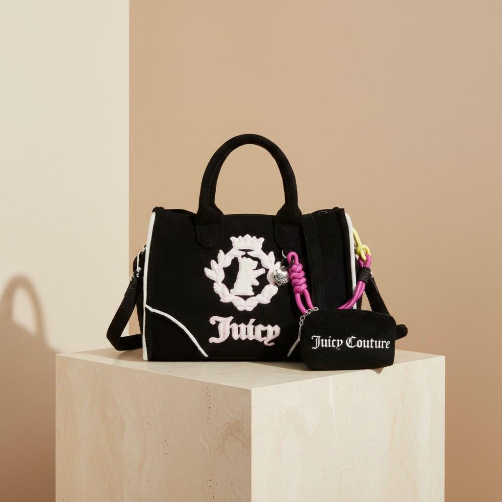 Juicy Couture Black Iris Scottie Towelling Tote Bag