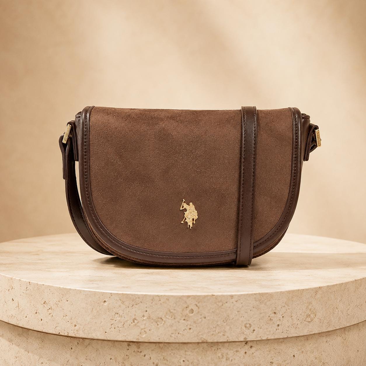 U.S. Polo Assn. Dark Brown Jones Flap Crossbody Bag