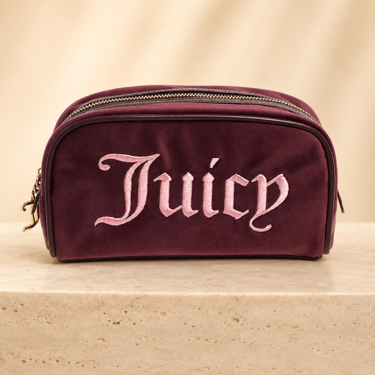 Juicy Couture Burgundy Cosmetic Bag