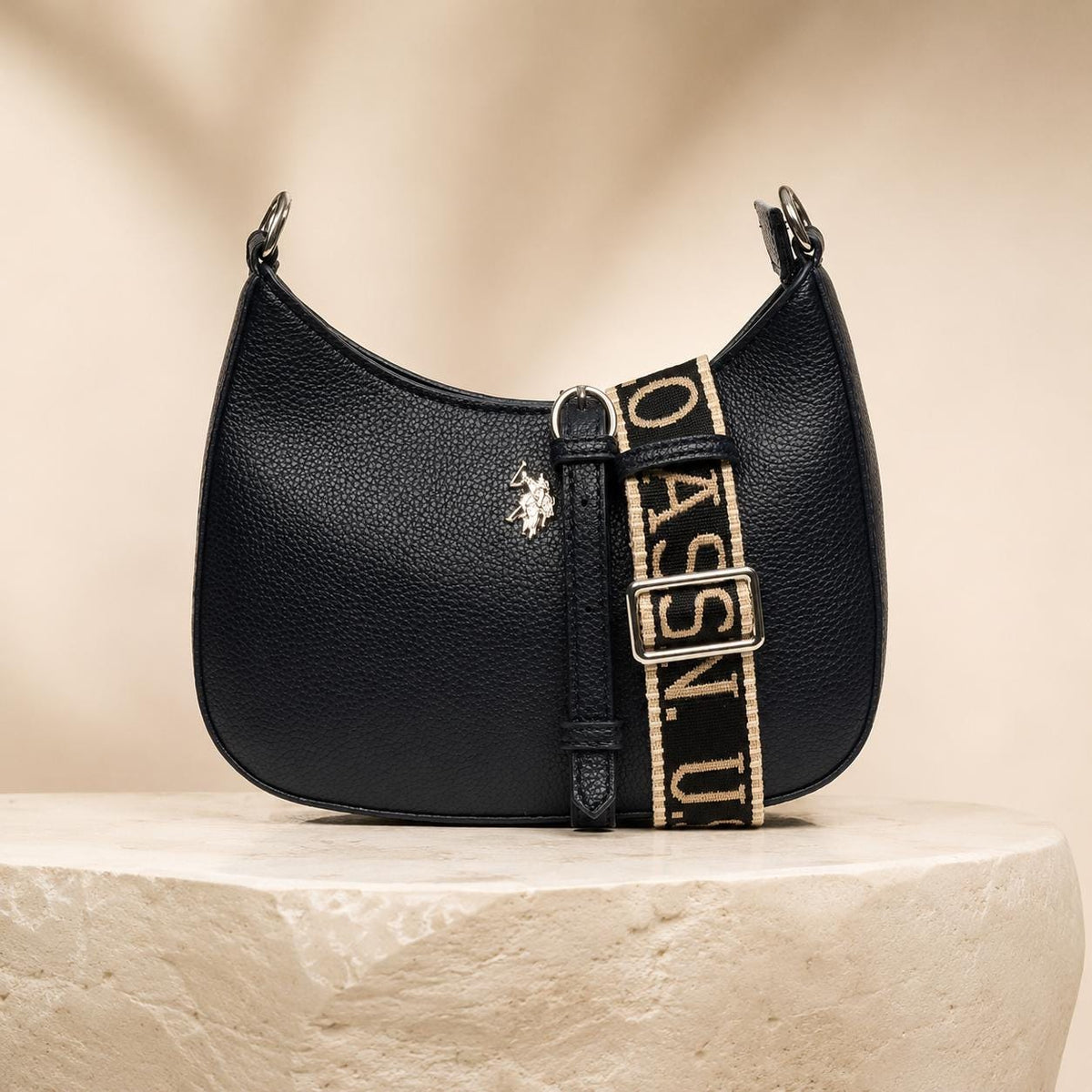 U.S. Polo Assn. Navy Blue Mansion Hobo Crossbody Bag