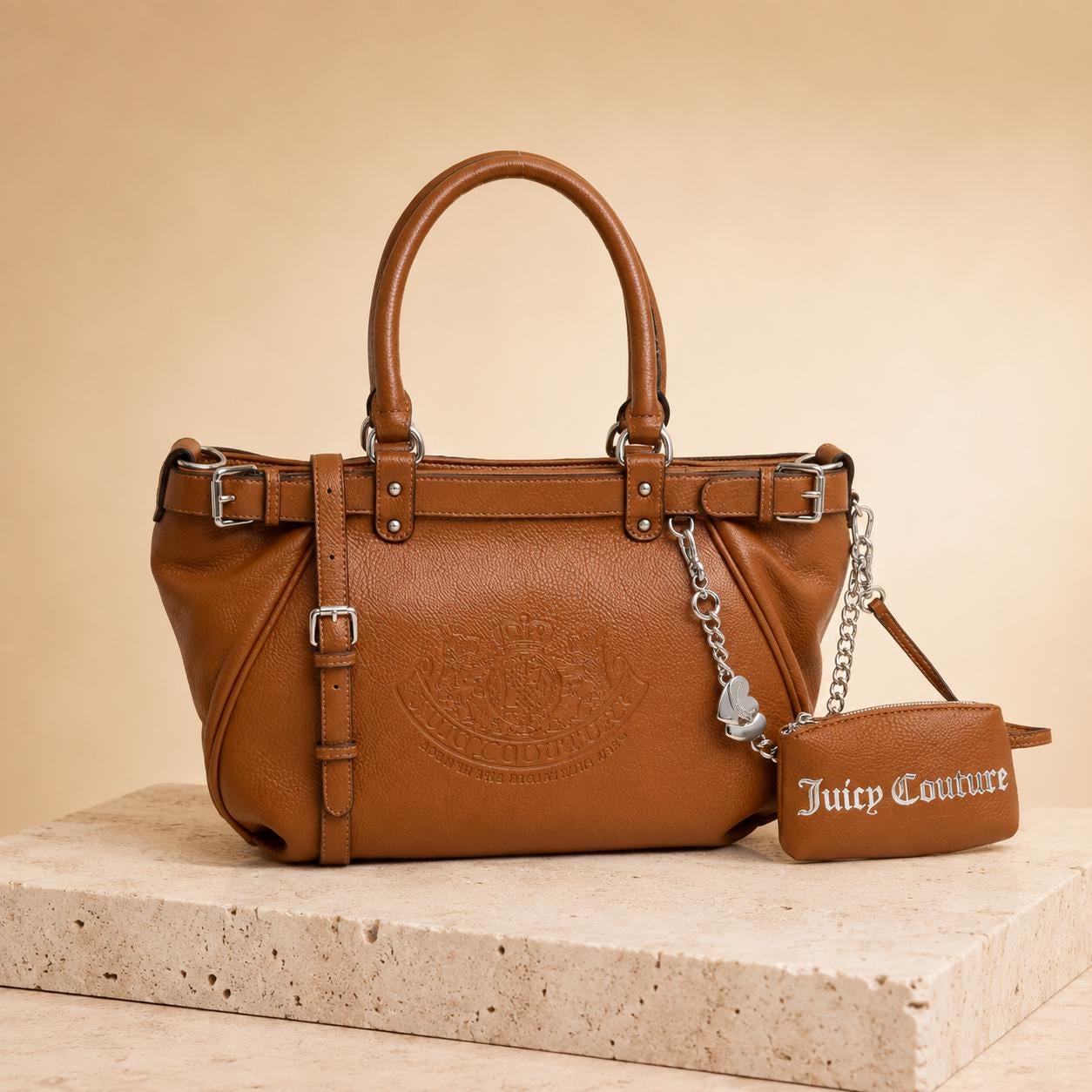 Juicy Couture Tan Crossbody Bag with Pouch