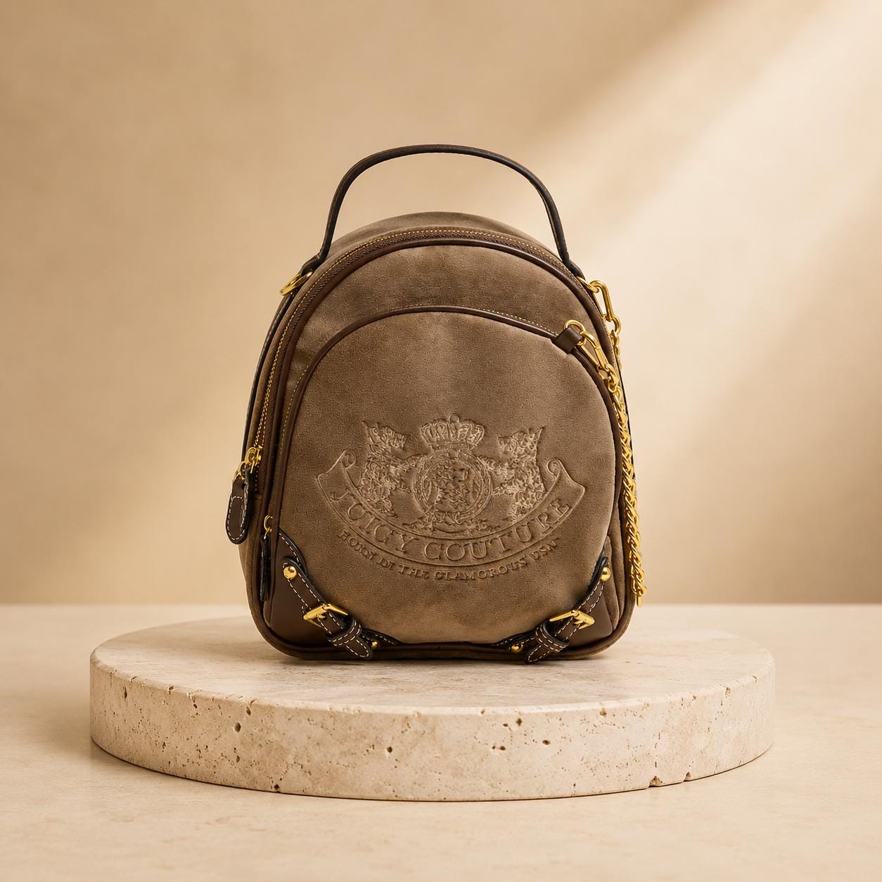 Juicy Couture Brown Plush Backpack