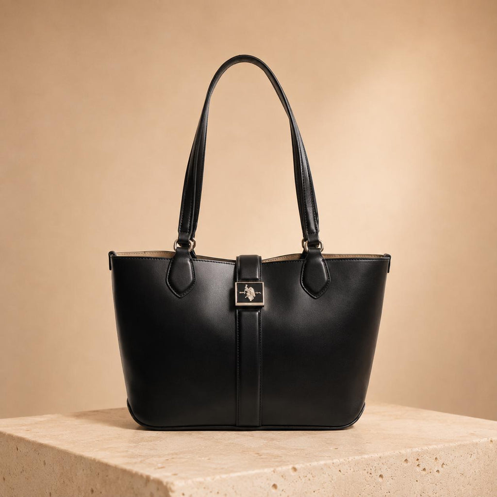 U.S. Polo Assn. Black Margaret Tote Bag